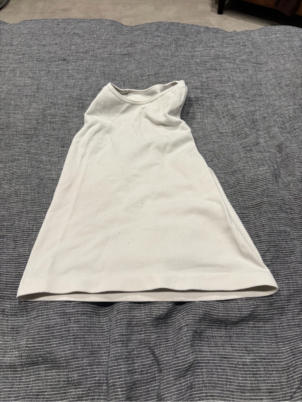 Free People Ivory High-Neck Ribbed Tank